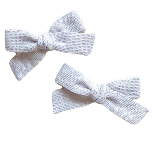 Regular Pigtail Bow Set | Oyster Sparkle