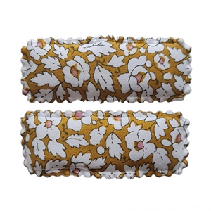 Floras Classic Scallop Clips - Liberty Feather Fields Mustard