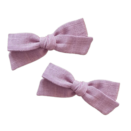 Regular Pigtail Bow Set| Mauve