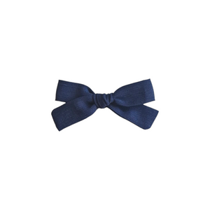 Petite Pigtail Bow | Navy