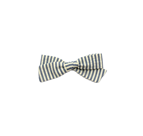 Petite Pigtail Bow | Seersucker Stripe