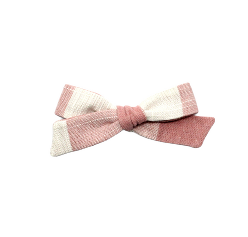 Regular Pigtail Bow | Pink Check