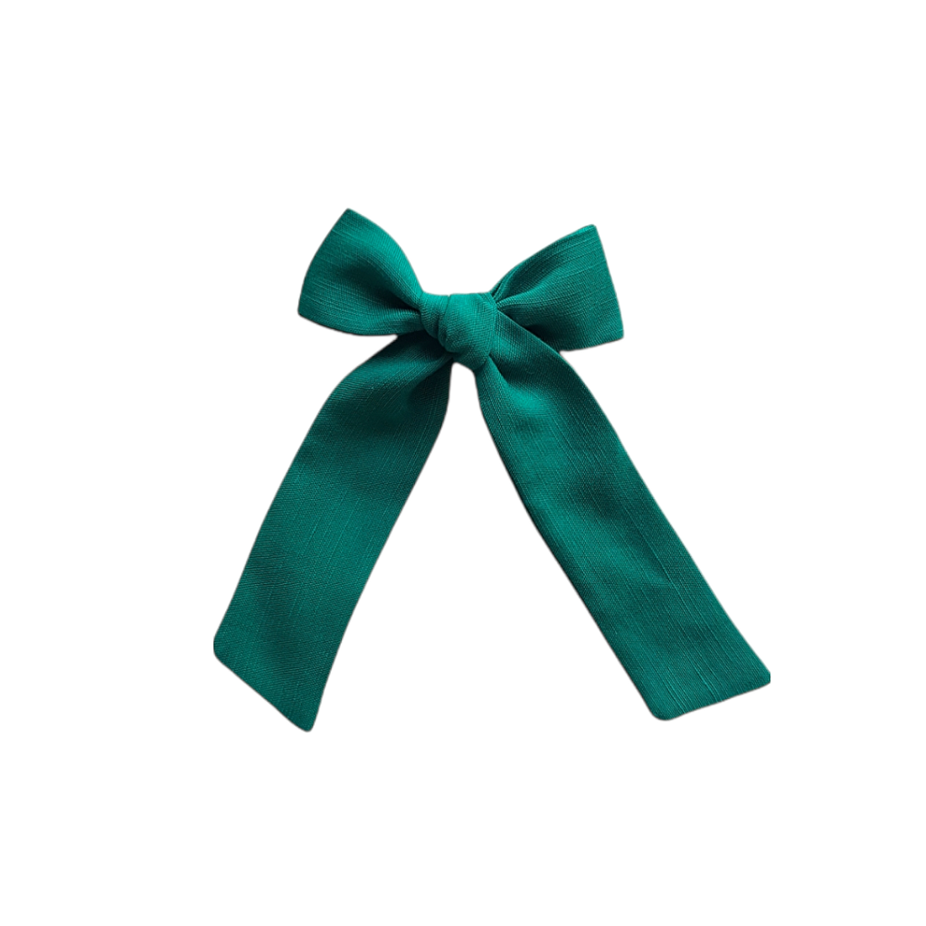Long Pigtail Bow | Emerald