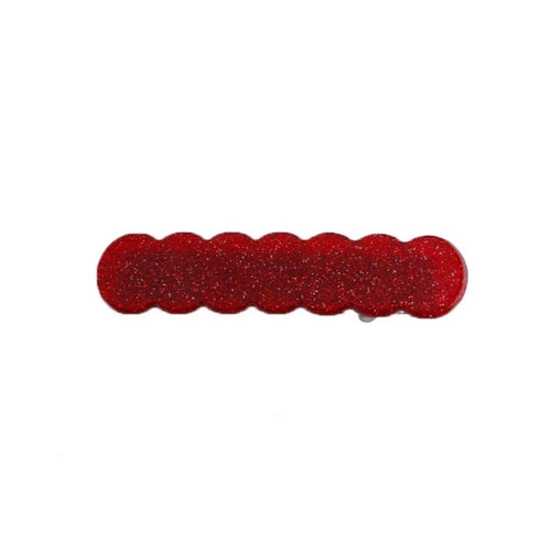 Scallop Clip | Red Glitter