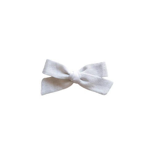 Petite Pigtail Bow | Oyster Sparkle