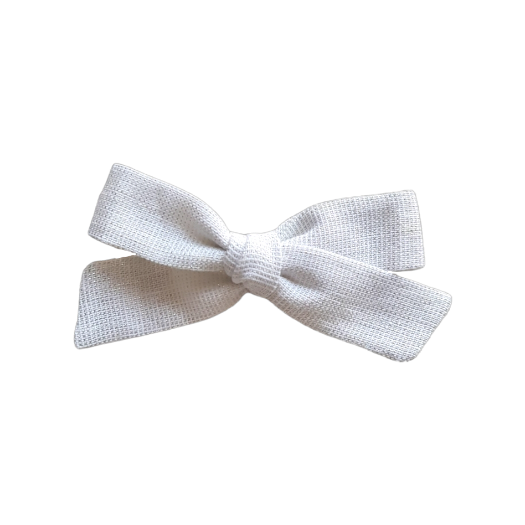 Regular Pigtail Bow | Oyster Sparkle