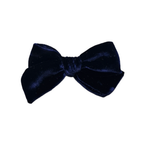 Medium Silk Velvet Bow | Midnight Blue