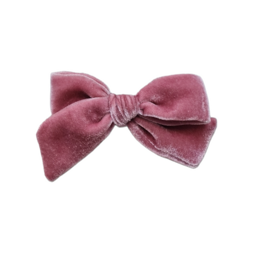 Medium Silk Velvet Bow | Rose Pink