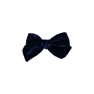 Petite Silk Velvet Bow | Midnight Blue
