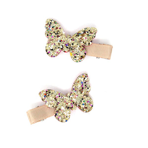 Butterfly Glitter Clips | Gold