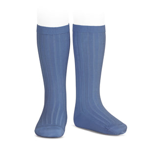 Condor Knee High Cotton Rib Socks - French Blue